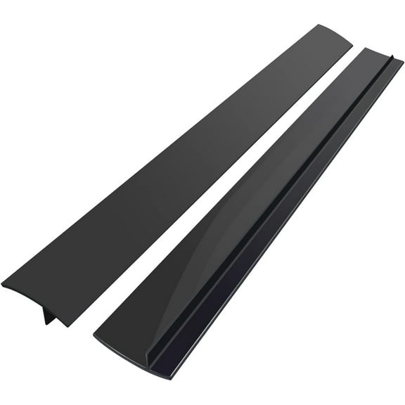 Silicone Stove Counter Gap Cover (2 Pack),Easy Clean Heat Resistant Wide & Long Kitchen Stove Gap Filler,Seals Spills Between Counters, Oven, Stovetops, Washing Machines, Washer, Dryer(25in, Black)