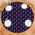 thumbnail image 2 of Dark Purple Cartoon Unicorn Pattern Round Fitted Tablecloth with Elastic Edge,Dining Table Cover Waterproof,Outdoor Round Tablecloth for Camping,Dining,Indoor and Outdoor, 2 of 7