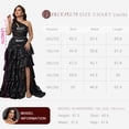 thumbnail image 6 of Plus Size Maxi Formal Dresses for Women Sleeveless Tiered Sequin Dresses Embroidery and High-Slit Semi Sheer One-Shoulder Wedding Guest Dresses for Women A-Line Evening Gown for Party Prom Black, 6 of 6