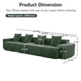 thumbnail image 2 of Newest 138" 4-Seater Modular Velvet Sofa for Living Room, Deep-Seat Design with Throw Pillows & No Assembly Required, Green, 2 of 10