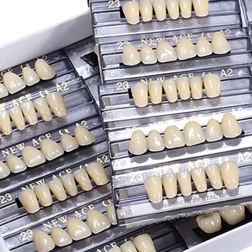 Dental Acrylic Resin Denture Multi-colored Synthetic Teeth False I5W6