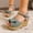 Green, variant on Elegant Bow Wedge Sandals Corduroy Buckle Ankle Strap Cork Platform Height Increasing Daily Commute Date Beach Heels Green 36