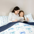 thumbnail image 5 of jejeloiu Ribbon Bow Tie Twin Comforter Sets,Blue Kawaii Bowknot Bedding Set For Girl Teens Reversible 2-Piece, 5 of 8