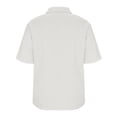 thumbnail image 6 of LEKWK Linen Button Down Shirt Women Collared Pleated Front Business Casual Tops Short Sleeve Dressy Tops Lapel Neck Smart Elegant Office Wear, 6 of 7