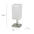 thumbnail image 3 of Simple Designs Lc2003-WHT-2PK Petit 2 Pack USB Charge Lampe de Chevet, Brossé SteelWhite, 3 of 6
