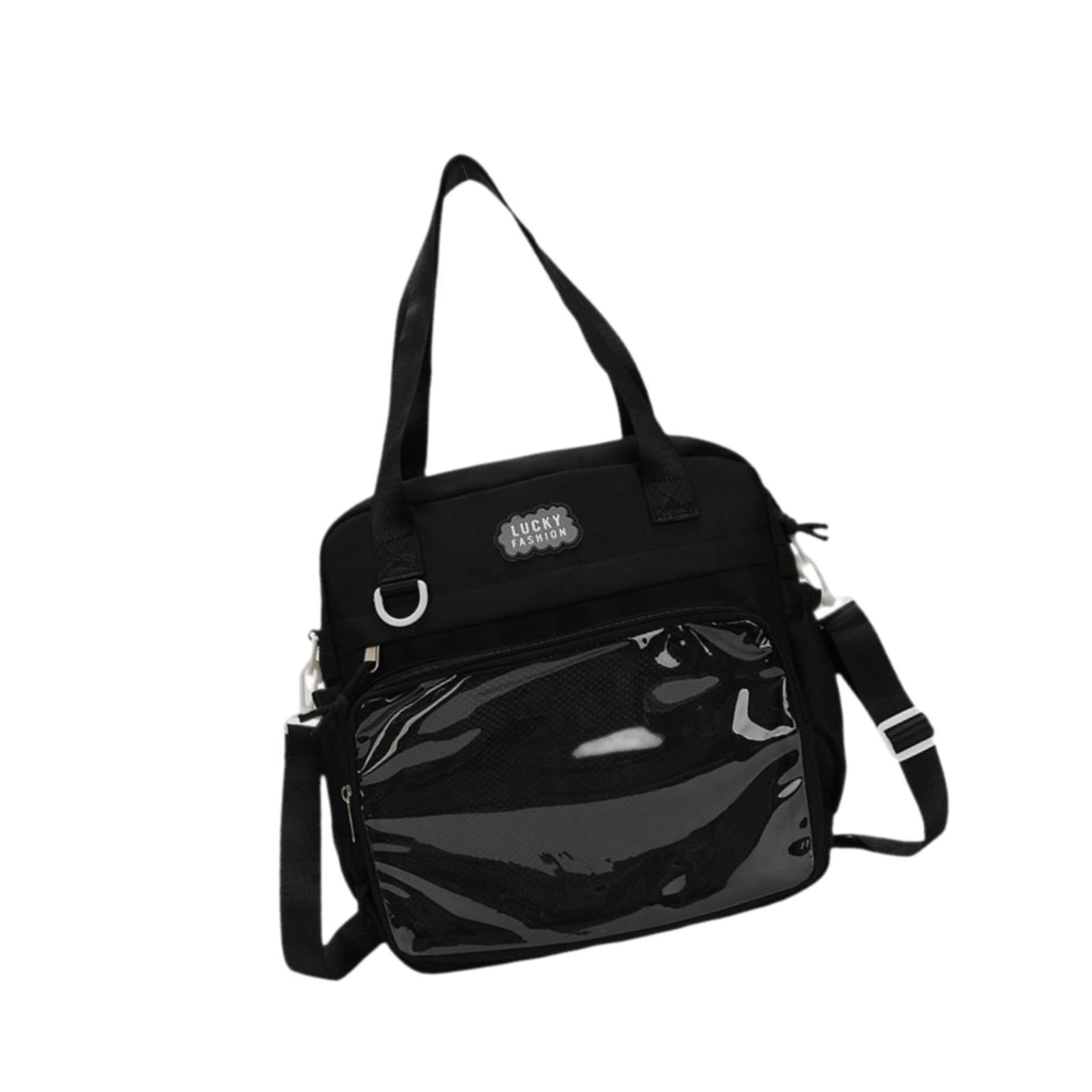 QccHieUs Ita Bag Adjustable Itabag Front Window Storage Case Casual Uniform Bag for Girls Black