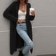 thumbnail image 5 of Cárdigan Para Mujer Otoño Cárdigans Largos Moda Manga Larga Color Sólido Tops Sueltos Blusa Suéter Odeerbi  ODB176671, 5 of 5