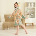 thumbnail image 4 of FORMRS Niños Bathrobe Unisex Hooded Robe Soft Plush Pajamas Sleepwear, Size 2-3T, Abstract Floral Art, 4 of 7