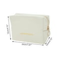 thumbnail image 2 of Unique Bargains 1 Pc Convenient Drawstring Makeup Bag for Vacation Business Travel PU White, 2 of 6