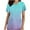 Mint Green, variant on Ndbuld Scrubs for Women Mock Wrap Top Women's Casual Fashion Gradient Color Short Sleeve-Neck Pocket Nursing Clothes Top Summer Clearance,Pink A,L