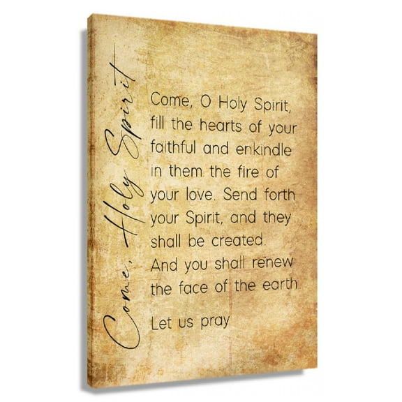 Come Holy Spirit Prayer Quotes Wall Art Retro Prints Poster Decoration Canvas Pictures for Living Room Panel Wall Artwork for Bathroom