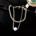 thumbnail image 3 of 2 Pcs Nouveau Collier Diamant Double Perle Clavicule Cou, 3 of 5