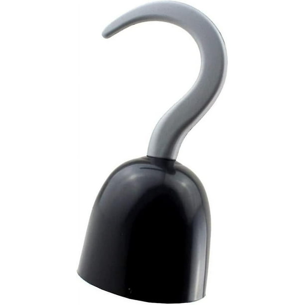 Accesorio de disfraz de pirata con gancho de pirata de plástico, disfraz de Halloween, accesorio de disfraz de gancho de capitán de plástico para Halloween (negro) (1 unidad)
