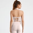 thumbnail image 2 of uvwlwu Women's Back Cutout Sports Bra Halter Neck Twisted Cropped Yoga & Workout Tank Top,S, 2 of 5