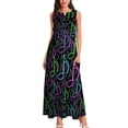 thumbnail image 3 of Robe de Musique Colorée Été Huit Notes Impression Aléatoire Mode Coréenne Robes Longues Décontractées Robe Maxi de Fête Cadeau d'Anniversaire, 3 of 5