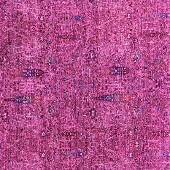 Ahgly Company Indoor Square Abstract Pink Modern Area Rugs, 5' Square