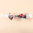 thumbnail image 4 of Combinaison-robe pour Bébés Filles avec Bandeau, Manches Courtes, Nœud à l'Avant, Imprimé Floral/léopard, 4 of 9