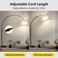 thumbnail image 2 of 82" Tall Floor Lamps for Living Room, Remote Control Large Arc Floor Lamp with Length Adjustable, Modern Curved Floor lamp , Corner Lamp for Dining Room, Office, Black, 2 of 12
