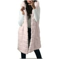thumbnail image 2 of Qetyuw Womens Faux Fur Vest Winter Mid Length Sleeveless Hooded Coat Gilet Full Zip Up Plus Size Casual Overcoat, 2 of 4