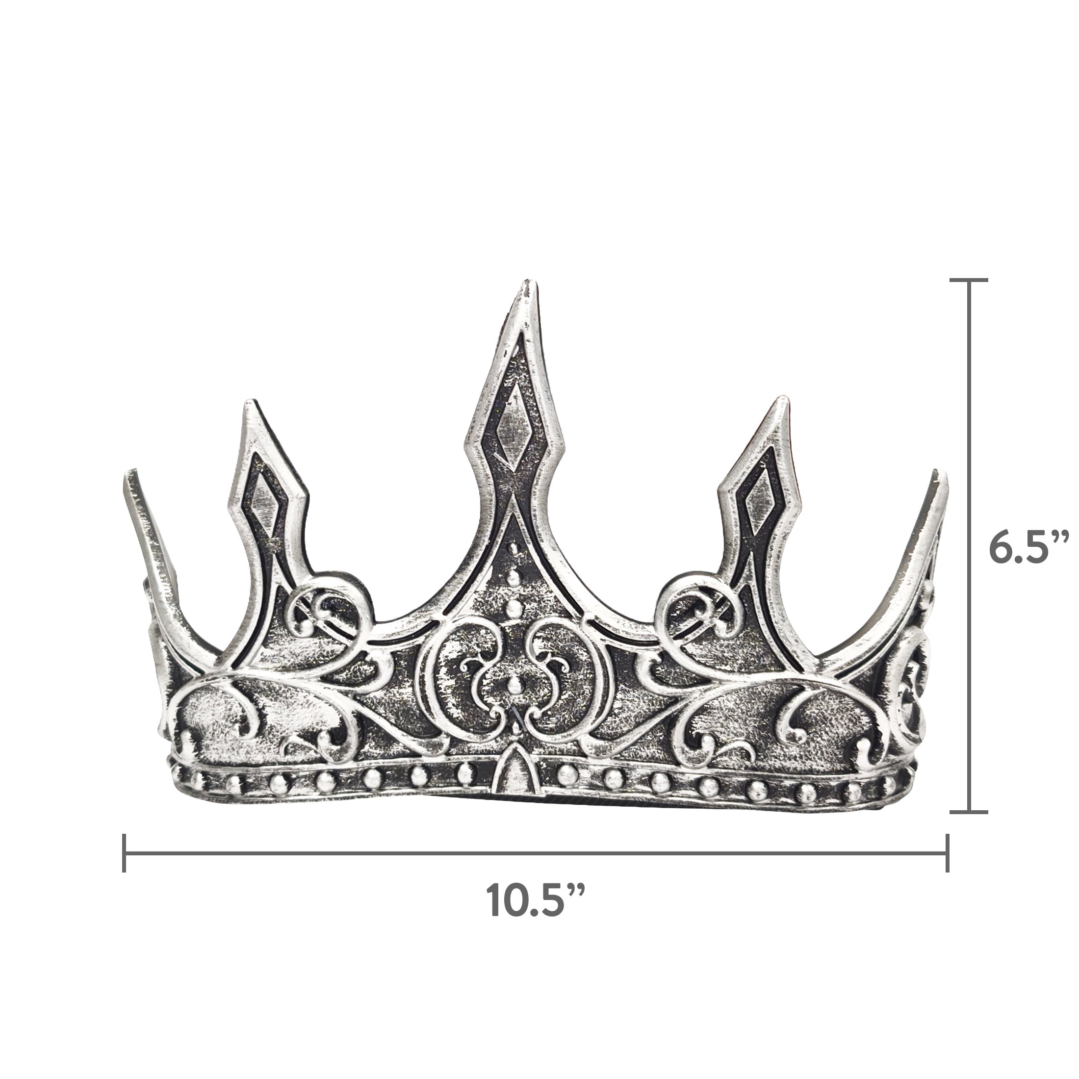 Crown Costume Accessory for Adults, Gray and Black, Halloween by Way To Celebrate