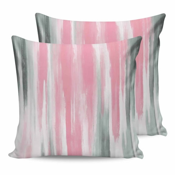 Outdoor Pillow Covers Pack of 2, Pink Grey Oil Painting Art Waterproof Throw Pillowcase Cushion Cases, Modern Abstract Decorative Pillow Cover for Couch Sofa Home Bed Patio