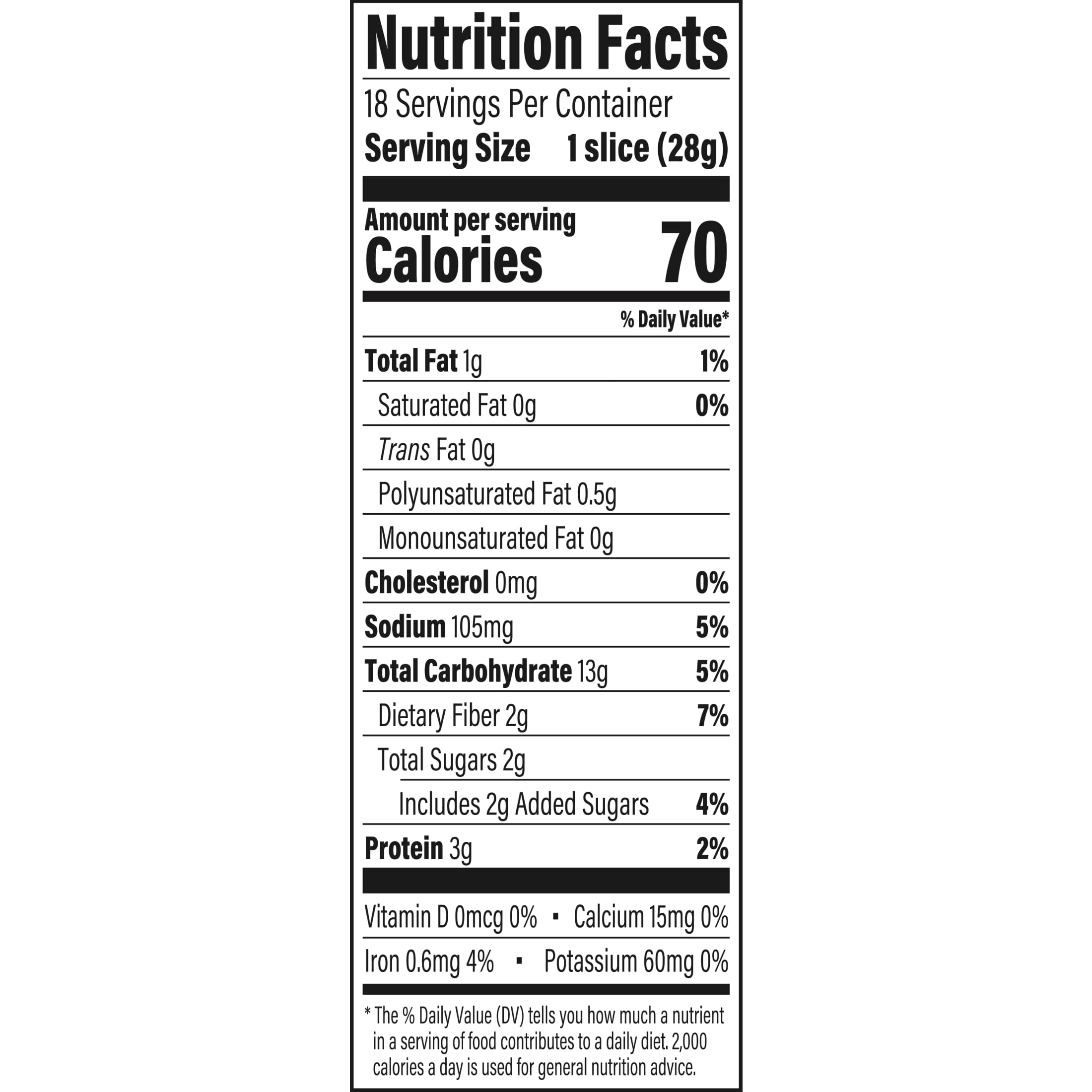 Arnold Small Slice Whole Wheat Bread, 18 oz