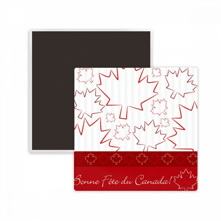 

Happy Canada Day 4th Of July Maple Square Ceracs Fridge Magnet Keepsake Memento