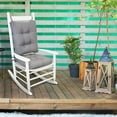 thumbnail image 3 of Klear Vu Rumba Outdoor Rocking Chair Cushion Set for Patio and Garden Furniture, Premium Water-Repellent Woven Fabric, Chemical-Free, Made in The USA, 4" Thick Seat and Back Pads with Ties, Gray, 3 of 5