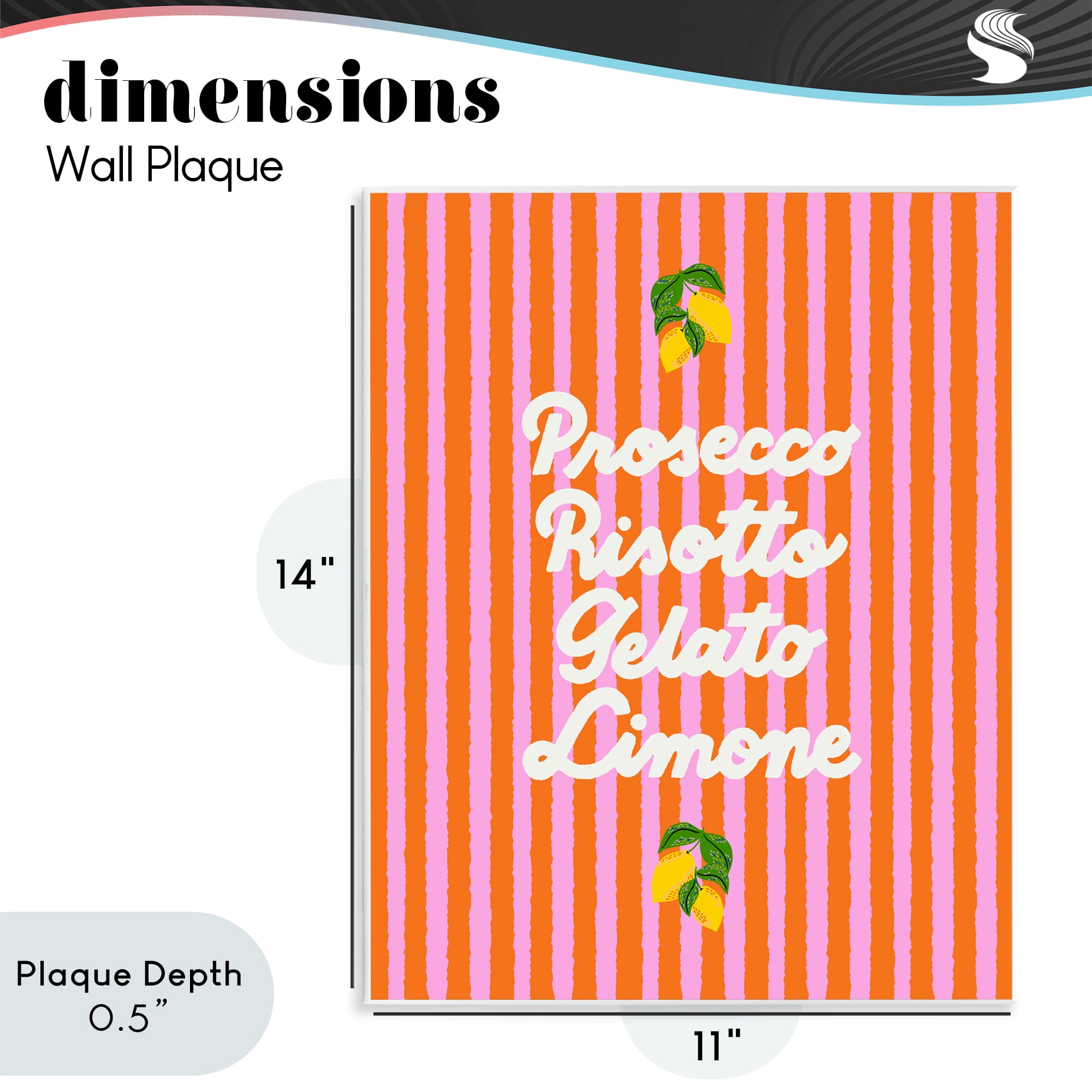 Stupell Industries Italian Enjoyment over Stripes Wall Plaque Art, design by Indira Prieto | IndySign