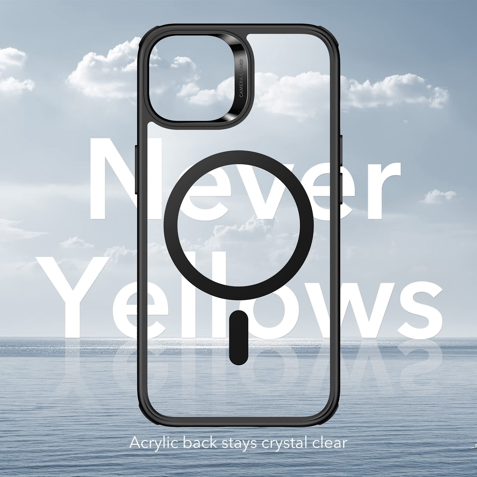 Esr For 14 Plus Case  Compatible With Magsafe Shockproof Military-grade Protection Yellowing Resistant Magnetic Phone 14 Classic Hybrid (halolock) Clear Black