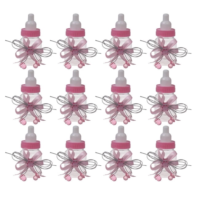 Baby Candy Bottles 12pcs Oso Decorado Alimentador Estilo Candy Bottle Caja de regalo Bebé Rosado Colcomx Cajas de caramelo de botella de caramelo