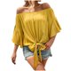 thumbnail image 2 of mfyjkho Tops De Gimnasio Para Mujer, Blusa Suelta Informal De Color Liso Con Cuello Atado Y Manga Corta Para Mujer Tops Y Blusas Para Mujer Xl, 2 of 6