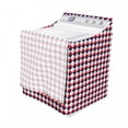 thumbnail image 3 of Americana Washer Cover, Half Triangles Diamond Shapes Retro Navy Inspired Art Print, Washroom Decor with Dust Protection, 29" x 28" x 40", Red Dark Blue and White, by Ambesonne, 3 of 3