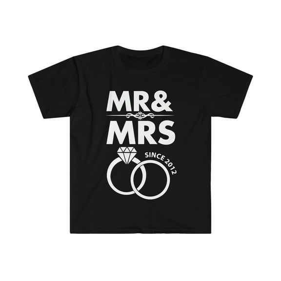 Mr and Mrs Since 2012 Wedding Anniversary Unisex T-shirt S-3XL