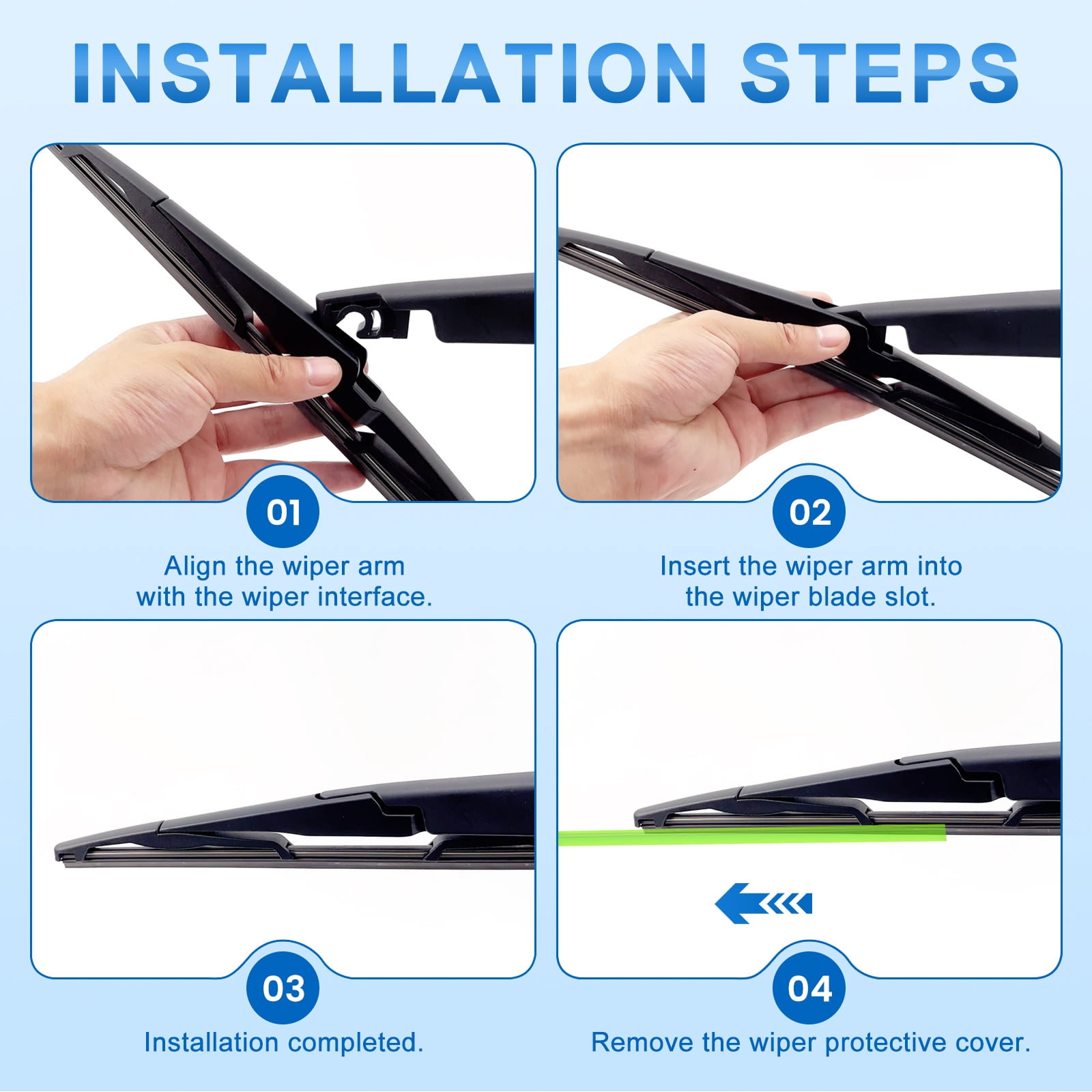 WBULTRA 26" 16" 11" All-Season Beam Windshield Wiper Blades - Silicone, Quiet & Streak-Free - Pack of 3