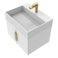 thumbnail image 3 of Amazon 24" White Wood Floating Vanity with White Top and Gold Trim, 3 of 10