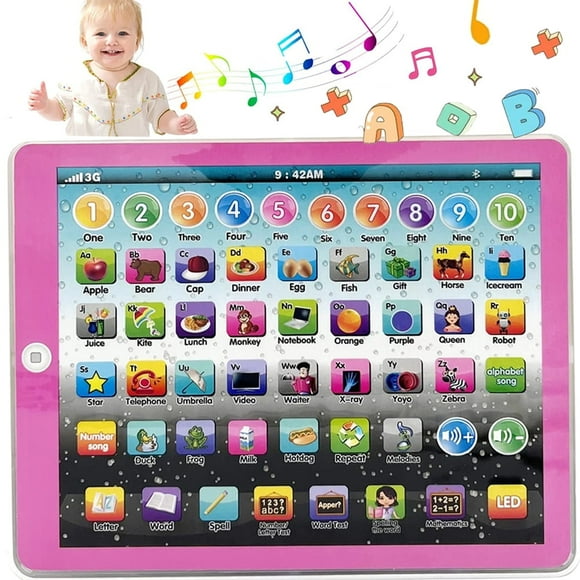 LOVEVER Kids Tablet Learning Pad Toddler Tablet with ABC/Word/Song/Music/Number Electronic Interactive Toy Christmas Birthday Gifts for Educational Preschool Boys & Girls 3-8 Years Old