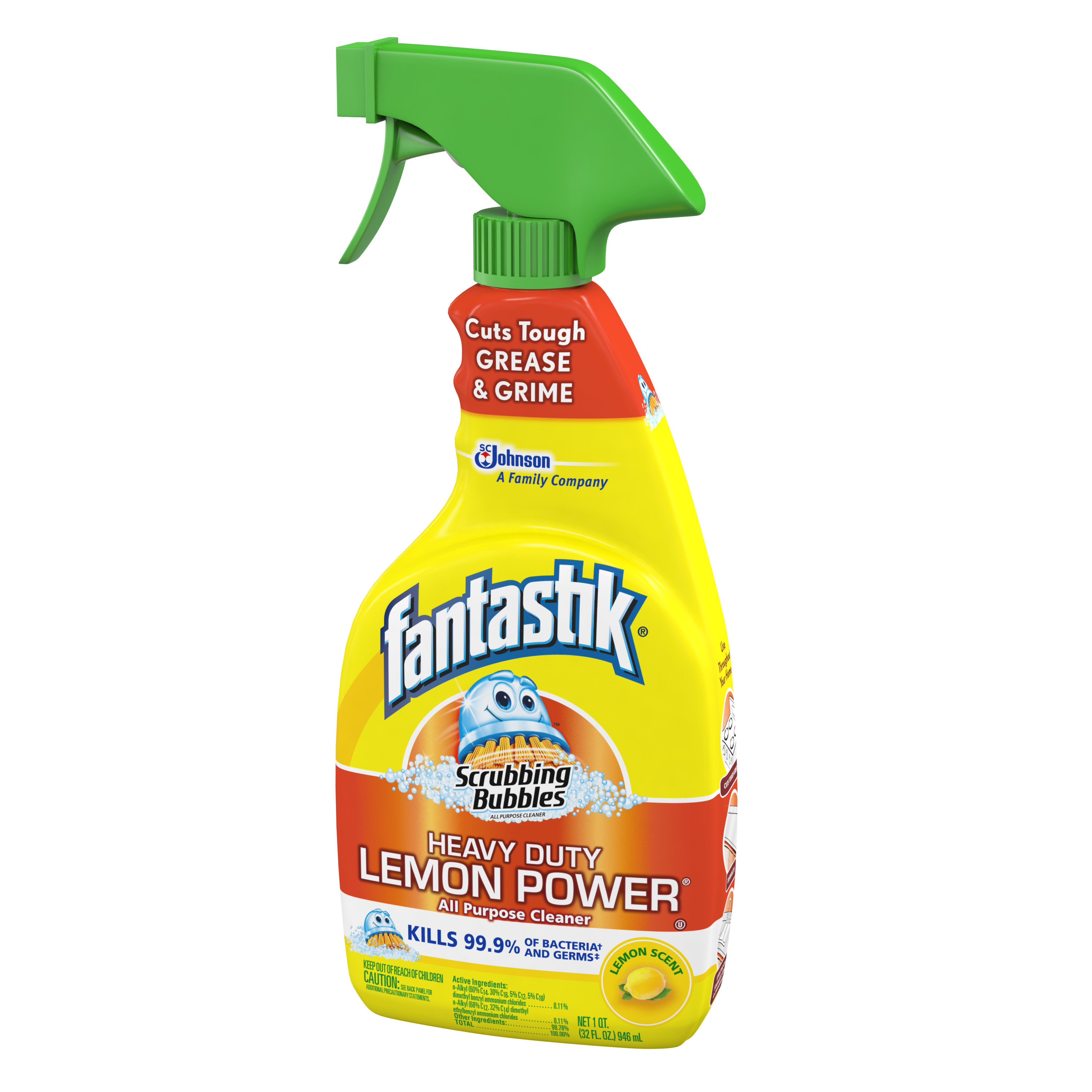 Scrubbing Bubbles All Purpose Cleaner Lemon Power with fantastik Trigger, Lemon Scent, 32 Fluid Ounces - image 2 of 4