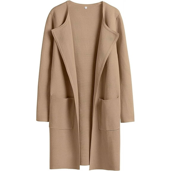 SMZ Women's Open Front Knit Lightweight Cardigan Casual Long Coatigan Sweater Lady Jacket Coat 2024 Fall Outerwear