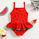thumbnail image 4 of Odeerbi 4-7 Años Niñas Sandía Traje de Baño de Una Sola Pieza Lindo Ruffle Rápido Seco Traje de Baño de Verano, 4 of 6