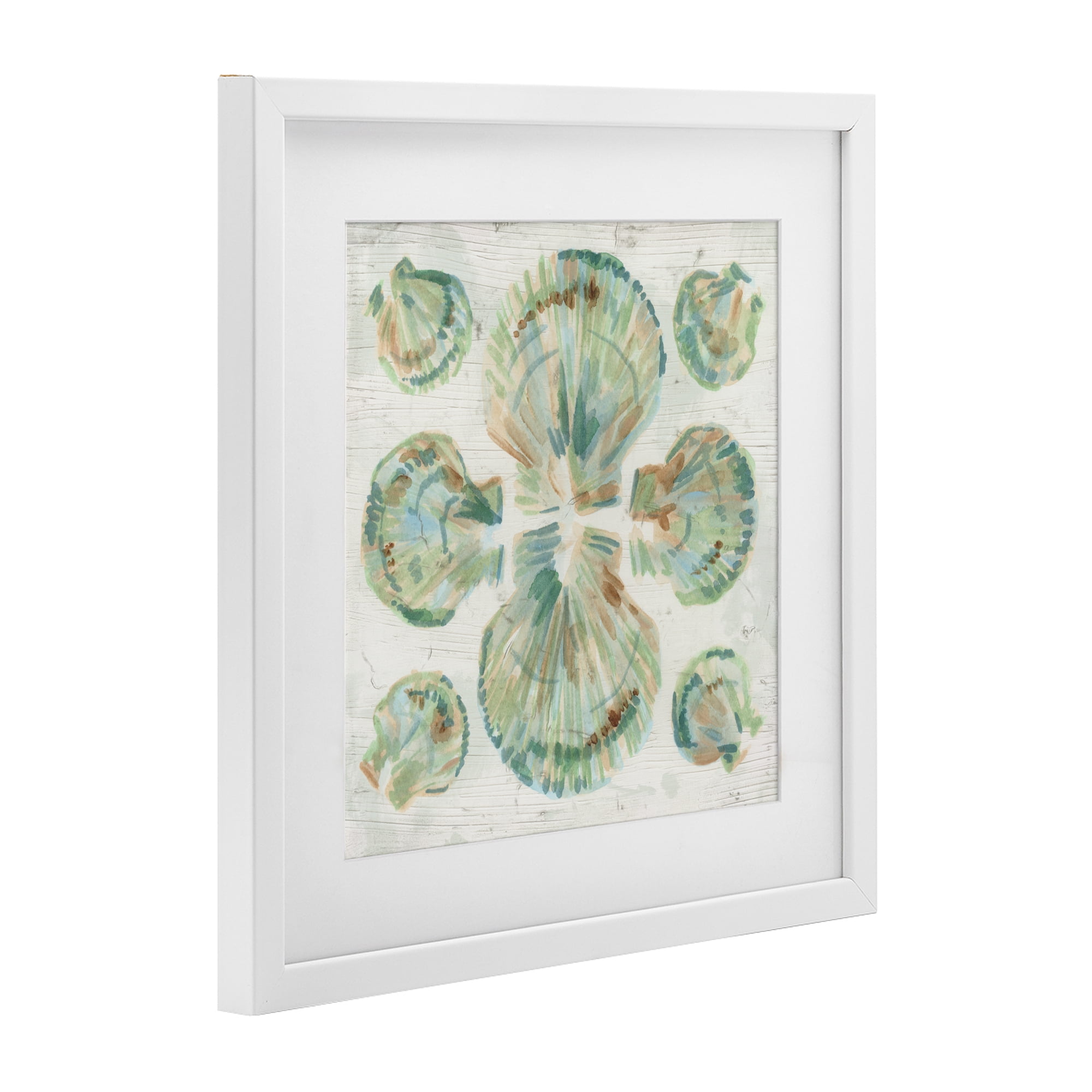 Stupell Industries Saltwashed Shells Symmetry White Framed Print Under Glass, design by June Erica Vess