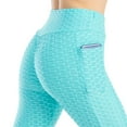 thumbnail image 4 of Huresd Workout Leggings for Women High Waist Compression -Pocket No See Through Tummy Control Cycling Workout Yoga Pants Mint Green L, 4 of 6