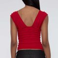 thumbnail image 4 of Summer Fashion Tank Tops For Women Loose Fit Solid Color Lace Backless Tank Tops Loose Fit — Red∣L, 4 of 8