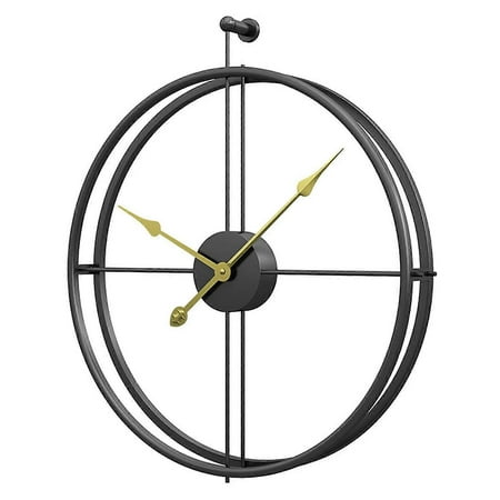 Outdoor Garden Wall Clock 50 Cm Diameter, Large Round Wrought Iron OpenFace, Waterproof Outdoor Quartz Wall Clock