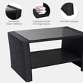 thumbnail image 3 of Costway 4-Pièces Chaises Table en Rotin en Osier Patio Ensemble Coussin Doux Meubles, 3 of 10
