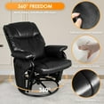 thumbnail image 5 of LAZZO Leather Glider Chairs, Rotatable Rocking Chair with Ottoman for Indoor, Living room, Office, Black, 5 of 8
