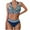 H-Dark Blue, variant on Womens Plus Size Bikini Set 2 Piece Floral Print Swimsuit Adjustable Strap High Waist Bikini Sets Bathing Suit F-Purple