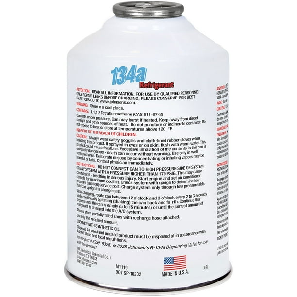 ゆん Johnsens R-134a A/C Refrigerant 12 pack, 12oz. Cans