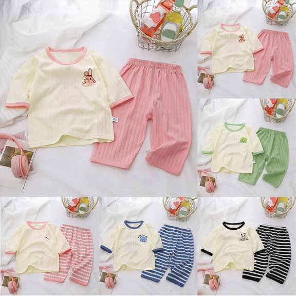 Toddler Pajamas Rayon Made From Bamboo 2 Piece Long Sleeve Pajama Set Kids Pajamas Boys Girls Snug Fit Pjs Set,bedtime 6-12 Months 12-24 Months 2t 3t 4t 5t 6t 7t 8t 9t Children Blue 2-3 Years