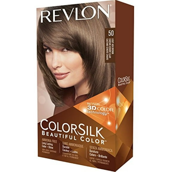 Revlon ColorSilk Hair Color, 50 Light Ash Brown 1 ea (Pack of 3)